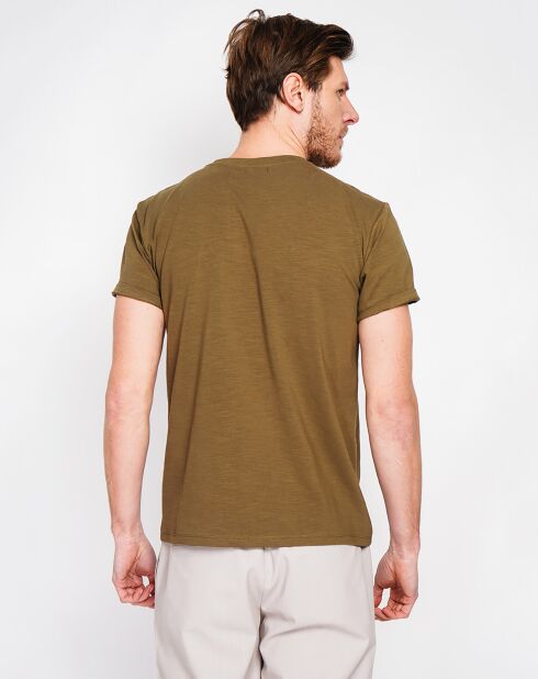 Jules khakigrünes T-Shirt aus Leinenmischung