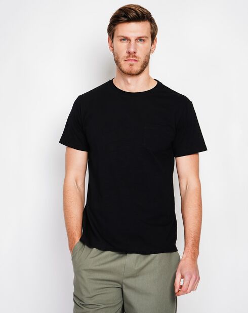 Schwarzes Jules T-Shirt aus Leinenmischung