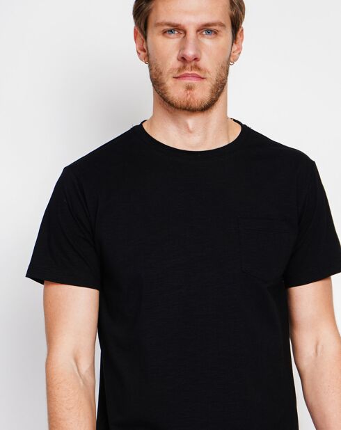 Schwarzes Jules T-Shirt aus Leinenmischung