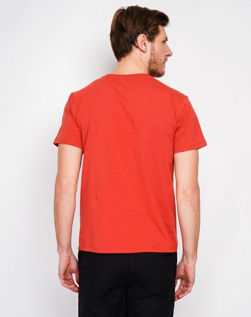 Orangefarbenes Jules T-Shirt aus Leinenmischung