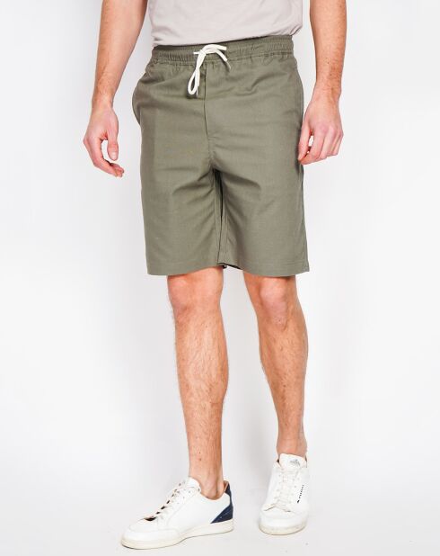 Bermuda Ali in misto lino verde kaki