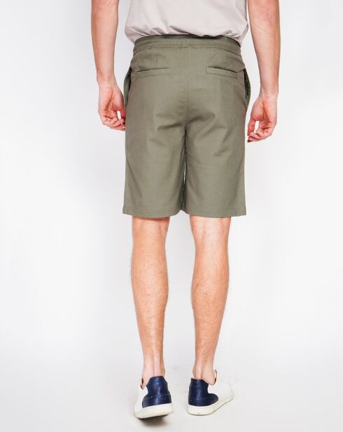 Bermuda Ali in misto lino verde kaki