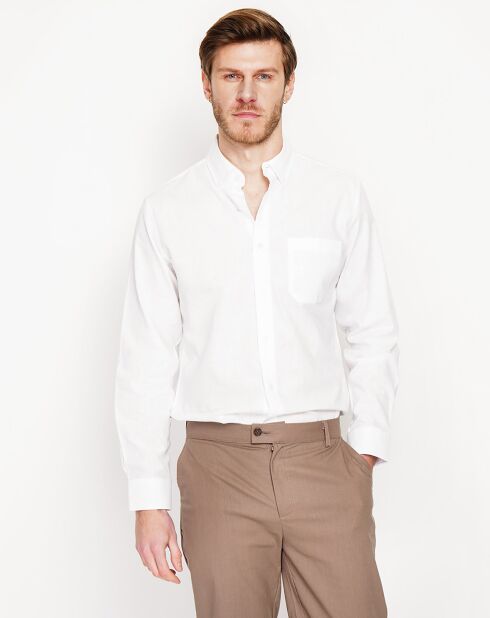 Alexandre wit overhemd van 100% linnen