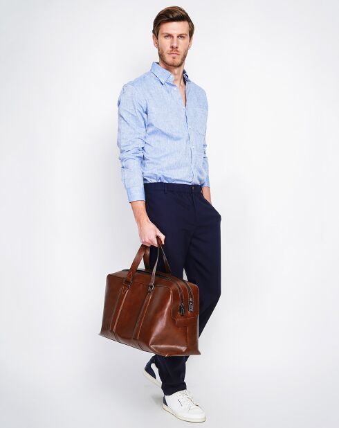 Alexandre blauwe jeanshemd van 100% linnen