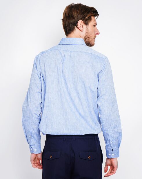 Alexandre blauwe jeanshemd van 100% linnen