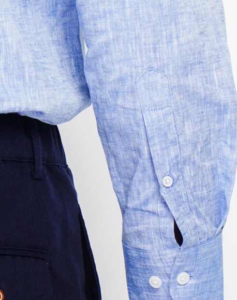 Alexandre blauwe jeanshemd van 100% linnen