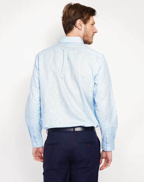 Alexandre hemelsblauw overhemd van 100% linnen