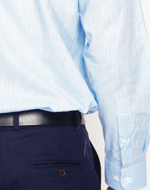 Chemise 100% Lin Alexandre bleu ciel
