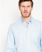 Chemise 100% Lin Alexandre bleu ciel