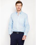 Chemise 100% Lin Alexandre bleu ciel