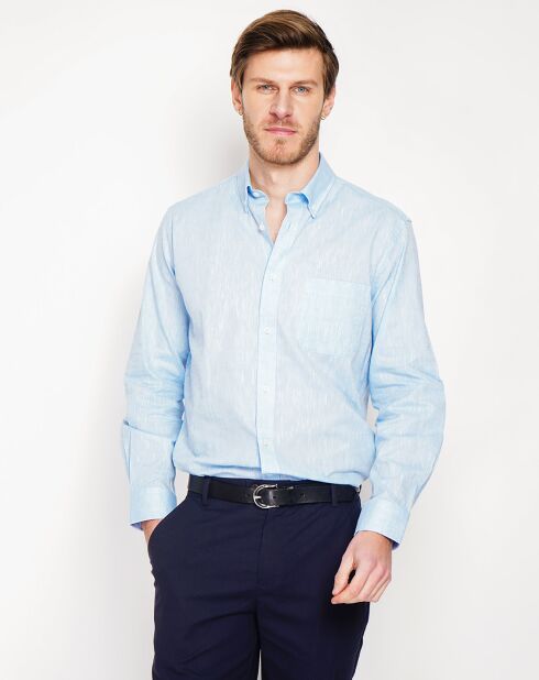 Alexandre hemelsblauw overhemd van 100% linnen