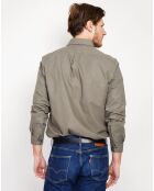 Chemise 100% Lin Alexandre vert kaki