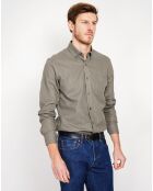 Chemise 100% Lin Alexandre vert kaki