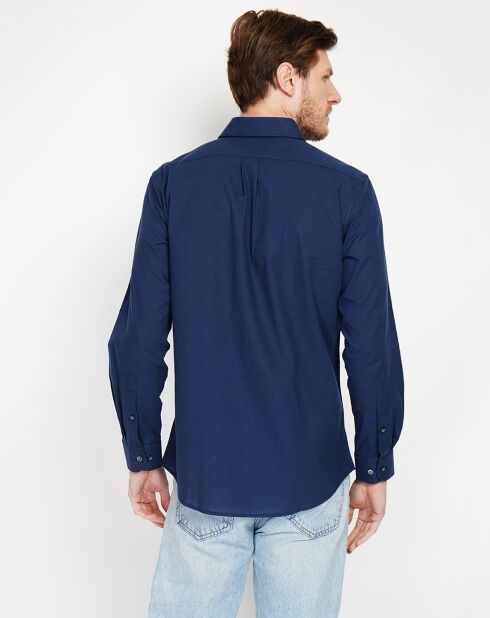 Alexandre marineblauw overhemd van 100% linnen