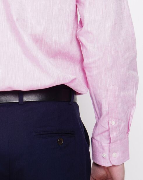 Chemise 100% Lin Alexandre rose