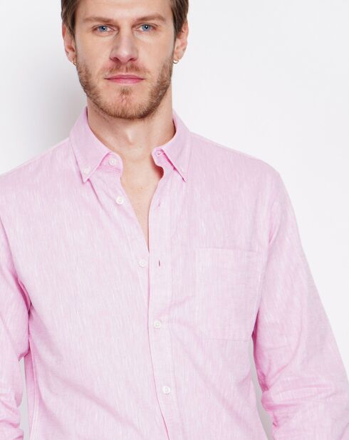 Chemise 100% Lin Alexandre rose