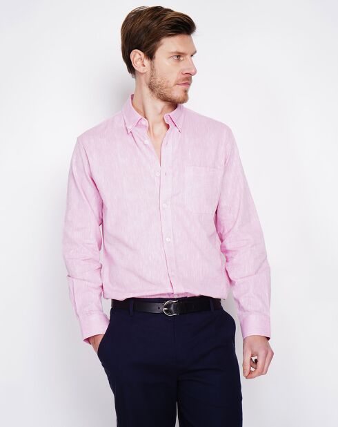 Alexandre roze hemd van 100% linnen