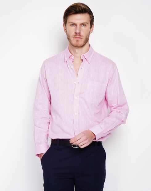 Alexandre roze hemd van 100% linnen