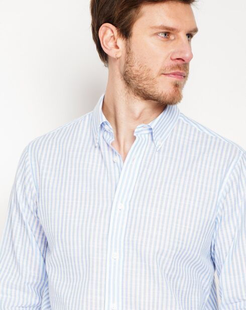 Joseph himmelblaues Hemd aus Leinenmischung