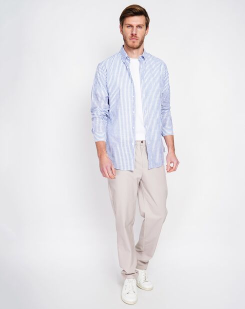 Joseph - Overhemd van linnenmix in marineblauw