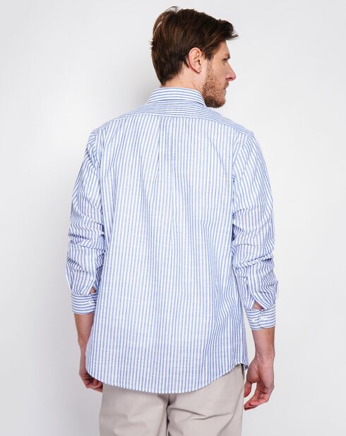 Joseph - Overhemd van linnenmix in marineblauw