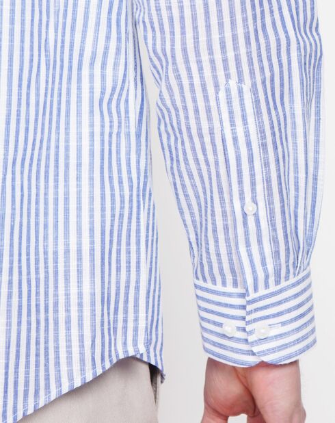 Chemise en Lin mélangé Joseph bleu marine