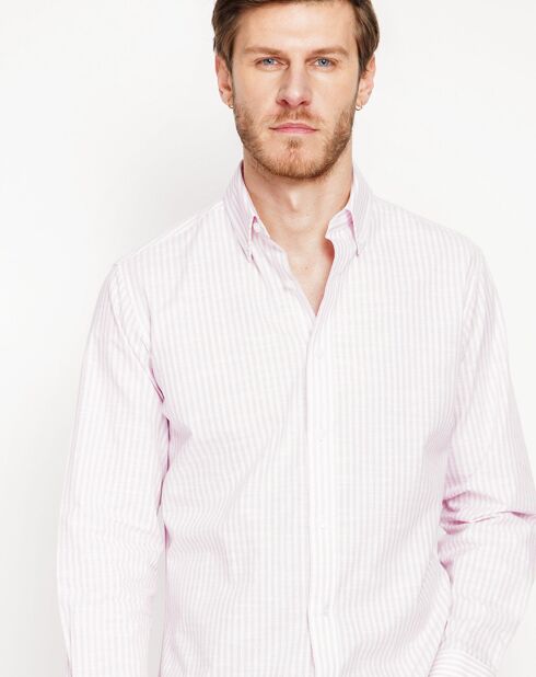 Joseph overhemd van roze linnenmix
