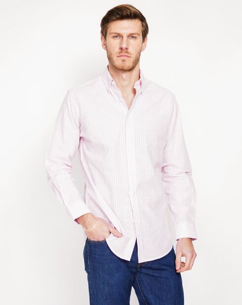 Joseph overhemd van roze linnenmix