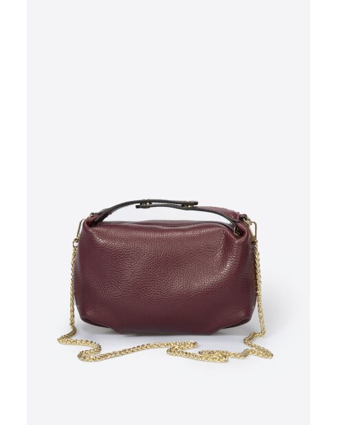 Ellie Burgundy Lederhandtasche - 28x10x14 cm