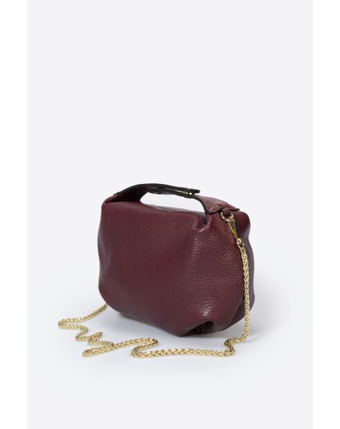 Ellie Burgundy Lederhandtasche - 28x10x14 cm
