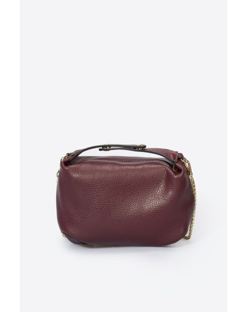 Ellie Burgundy Lederhandtasche - 28x10x14 cm