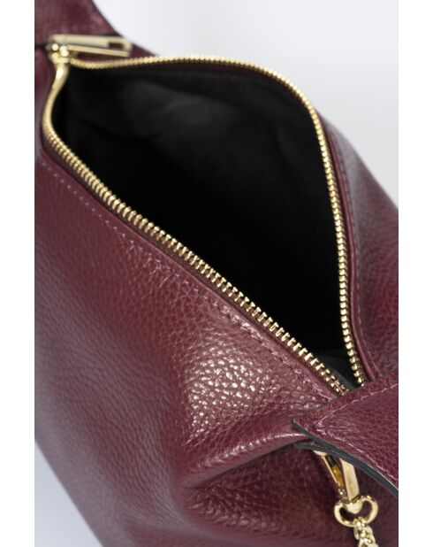 Ellie Burgundy Lederhandtasche - 28x10x14 cm