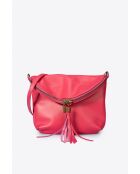 Sac bandoulière en cuir Agata fuchsia - 24x 4x 18 cm