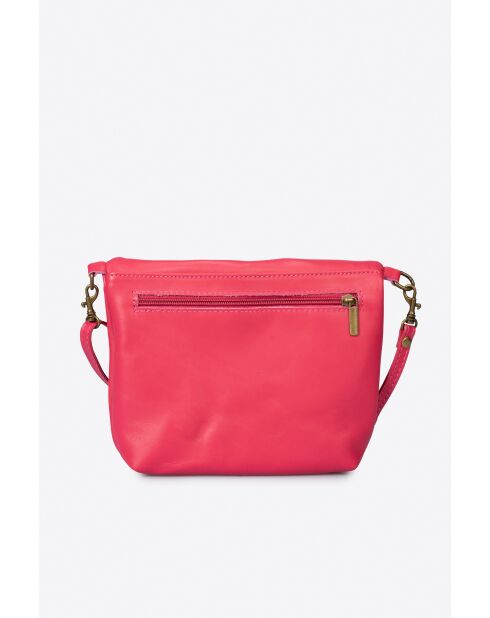 Sac bandoulière en cuir Agata fuchsia - 24x 4x 18 cm