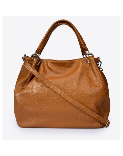 Sac en cuir Drew cognac - 33x 16x 28 cm
