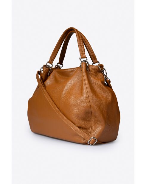 Sac en cuir Drew cognac - 33x 16x 28 cm