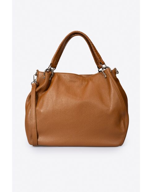 Sac en cuir Drew cognac - 33x 16x 28 cm