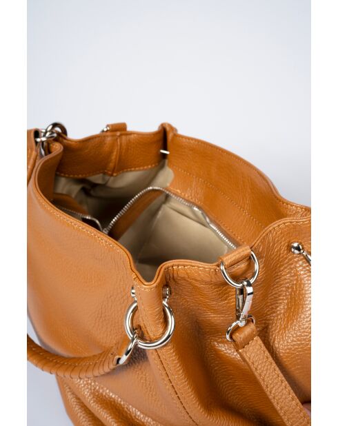 Sac en cuir Drew cognac - 33x 16x 28 cm