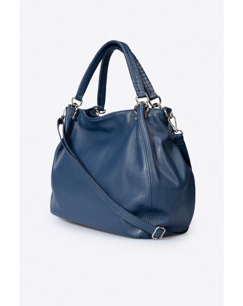 Sac en cuir Drew bleu - 33x 16x 28 cm