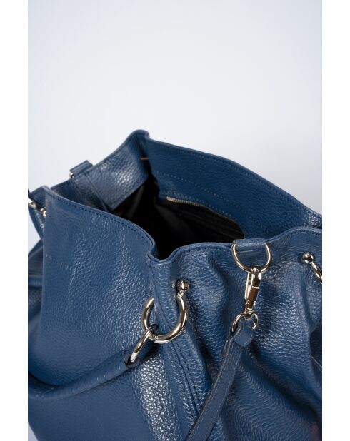 Sac en cuir Drew bleu - 33x 16x 28 cm