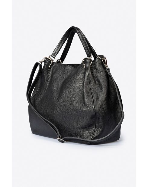 Sac en cuir Drew noir - 33x 16x 28 cm