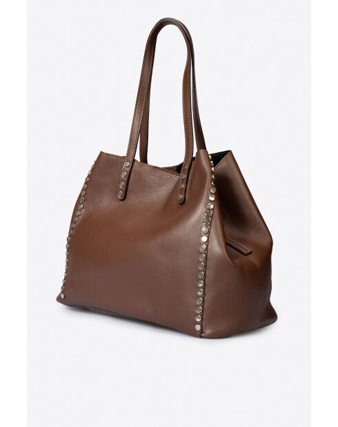 Sac en cuir Sonia marron - 39x 20x 29 cm