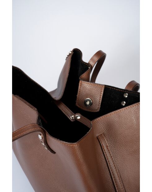 Sac en cuir Sonia marron - 39x 20x 29 cm