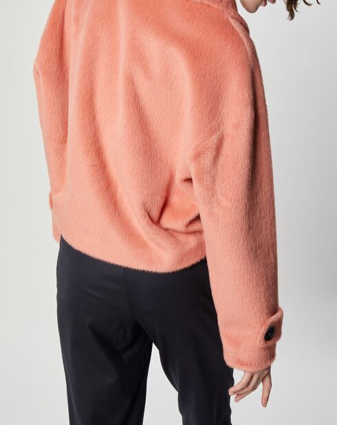 Veste en Fausse Fourrure Anouk saumon