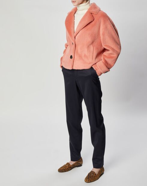 Veste en Fausse Fourrure Anouk saumon