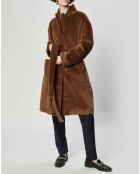 Manteau en Fausse Fourrure Lydia marron clair
