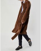 Manteau en Fausse Fourrure Lydia marron clair