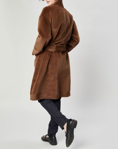 Manteau en Fausse Fourrure Lydia marron clair