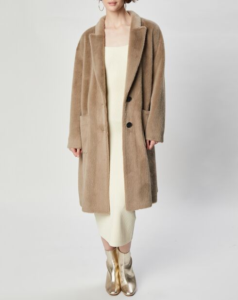 Manteau en Fausse Fourrure Lydia taupe