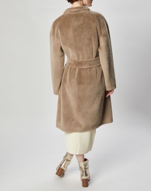 Manteau en Fausse Fourrure Lydia taupe